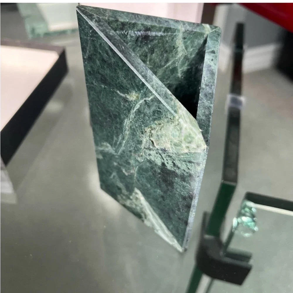 Brand new green marble pencil/pen holder.  Comes with gift box